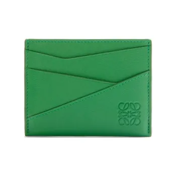 LOEWE Puzzle Calfskin Card Holder Men's Tropical Green