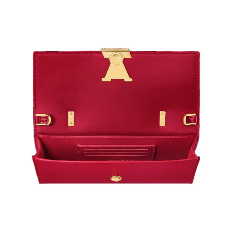 LOUIS VUITTON Capucines Calfskin Wallet Women's Lipstick Red-3