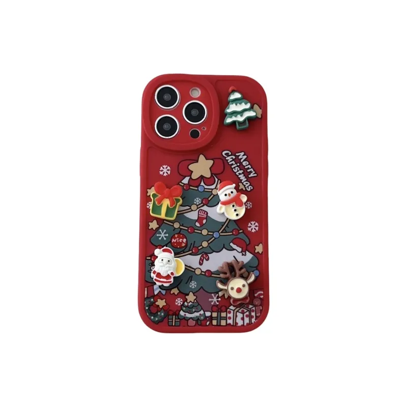 BYZ TPU Material Santa Claus Compatibility Apple 13/14/15/16 Cell Phone Protective Cases-0