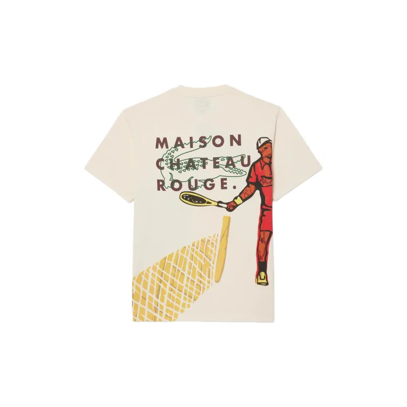 LACOSTE Maison Château Rouge Collaboration T Shirts Unisex Beige-1