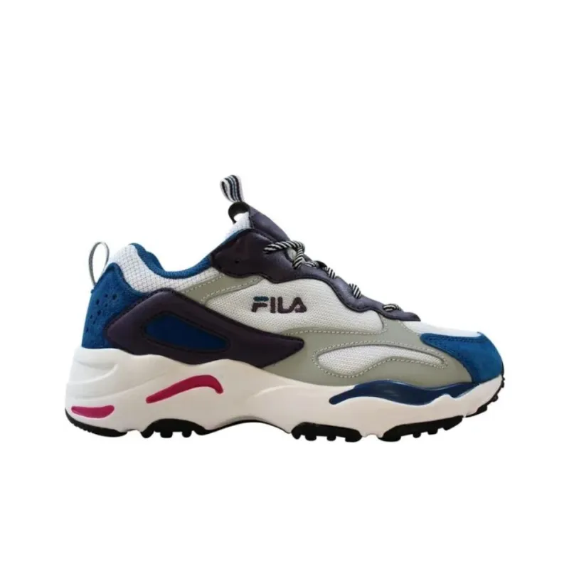 FILA Ray Tracer Anti Slip Wear Resistant Low Top Casual Shoes Women's White Blue-1