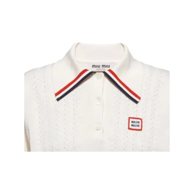 MIU MIU SS23 Polo Shirt Women's White-2