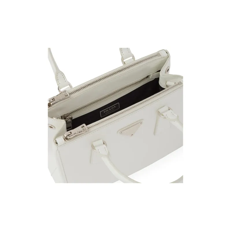 PRADA Galleria Killer Bag Cow Leather Shoulder Bags Handbags Regular Women's White-3