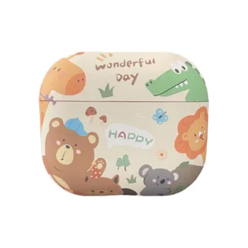 Baohuguang Compatibility With AirPods 1/4/pro 2 TPU Cartoon Cute Water Zoo 3D Effect Matte Headphone Cases