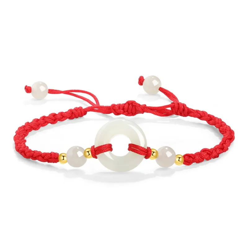 Lao Feng Xiang Hetian Jade Bracelets White Jade/Pale Greenish White Jade Unisex-5