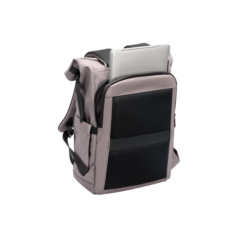 BOPAI Fabric, Synthetic Leather Backpack Unisex Black/Ideal White/Sand Lime-9