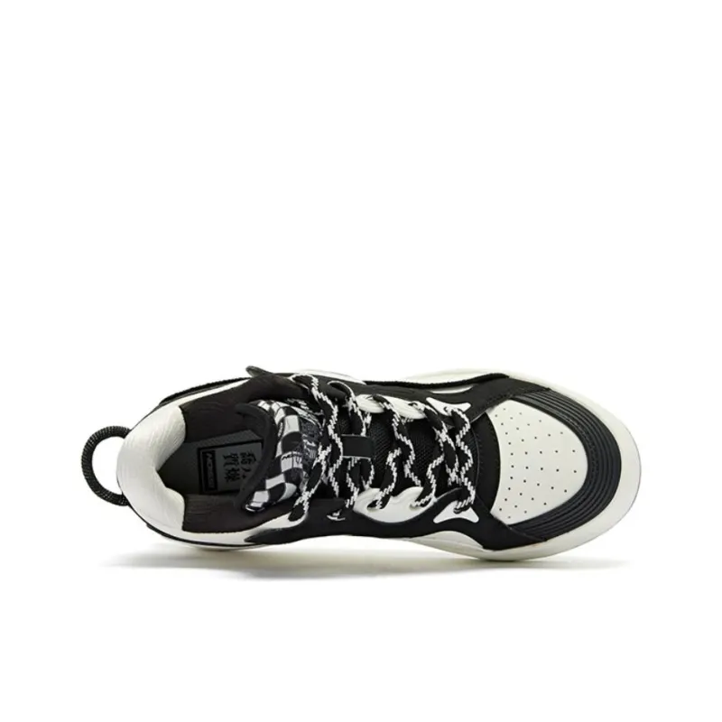 QIAODAN Egg Shoes Cushioning Wear Resistant Low Top Skateboard Shoes Women's Black-2