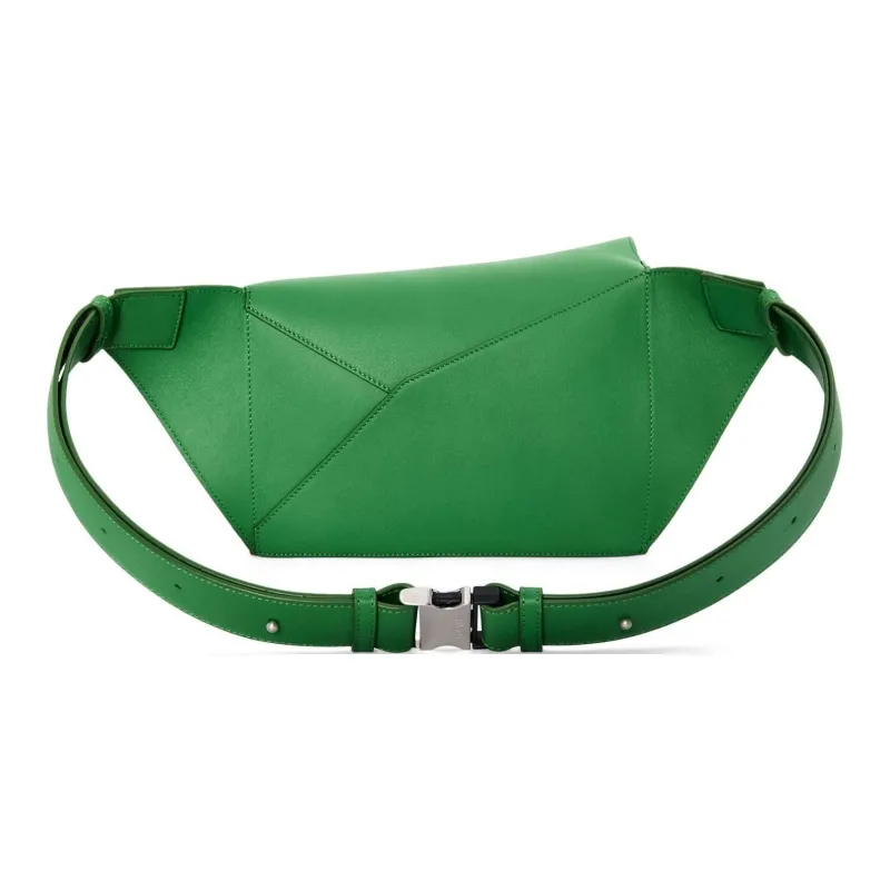 LOEWE Puzzle Calfskin Fanny Pack Small Size Men's Tropical Green-3