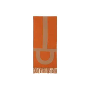 HERMES Velvet Scarves Unisex Orange