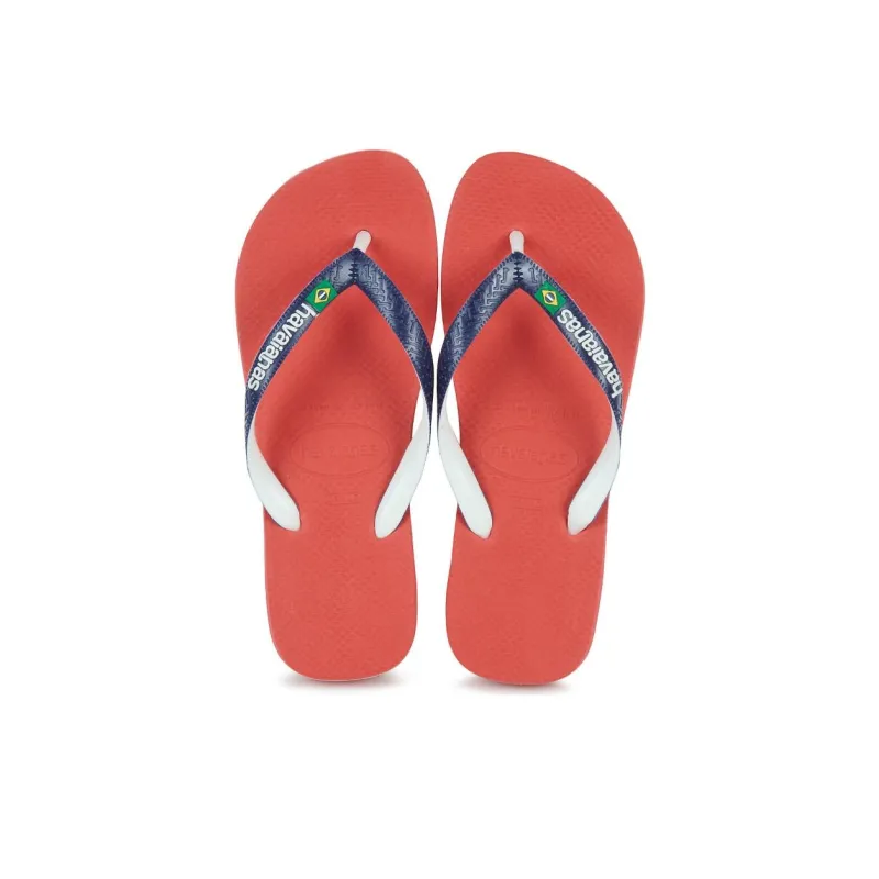 Havaianas Brasil Mi Slip Resistant Quick Dry Flip Flops Unisex Red Blue-3