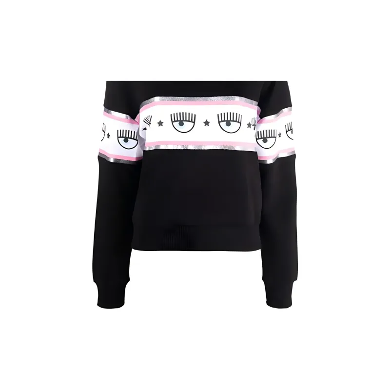 CHIARA FERRAGNI Logo-tape Cotton Sweatshirt-5