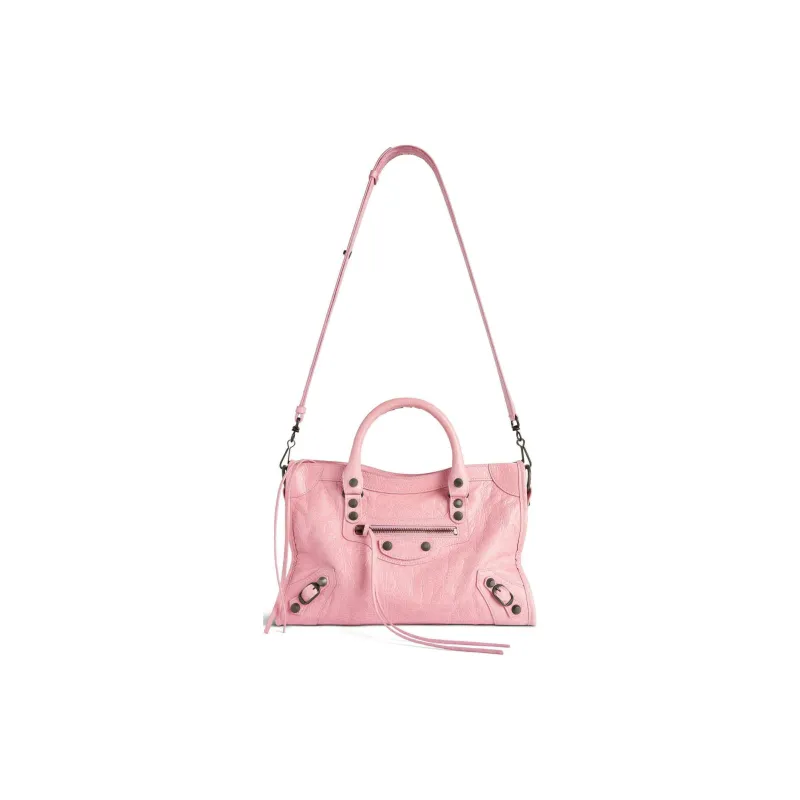 Balenciaga Le City Lambskin Tote Bag Shopping Bag Shoulder Bag Handbag Small Size Women's Pink-1