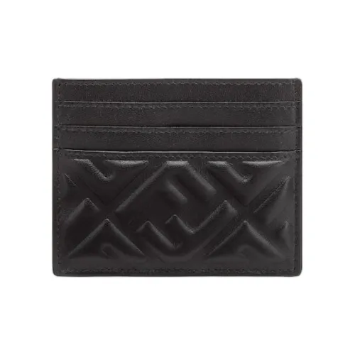 fendi silk Baguette Lambskin Card Holder Unisex Black