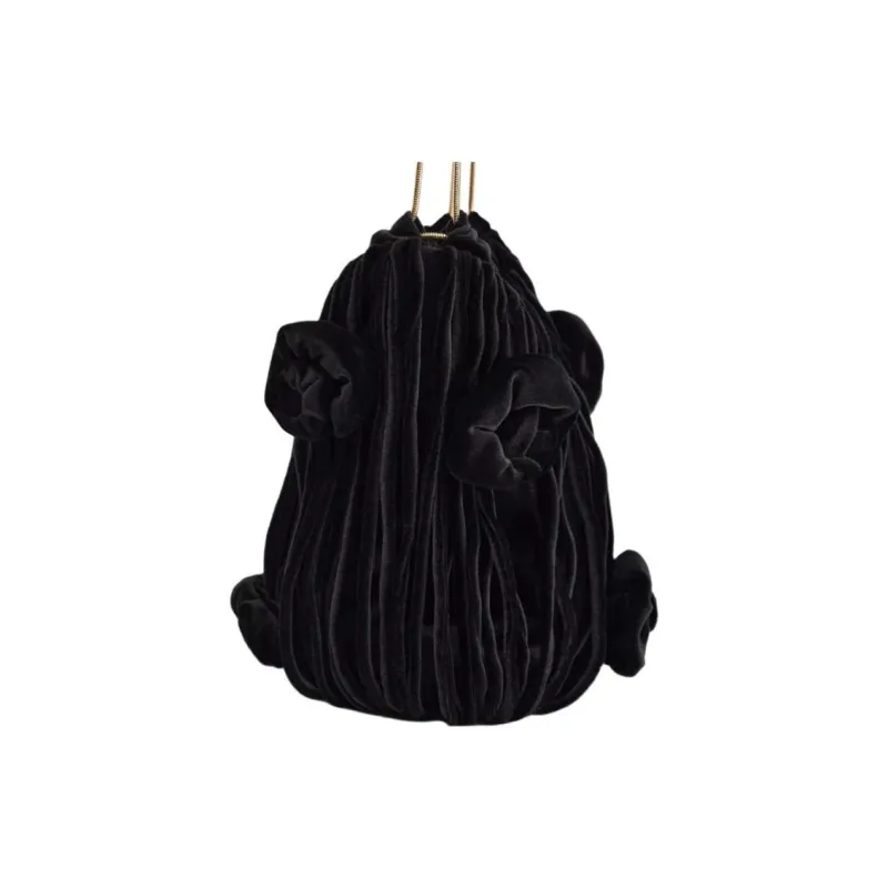 ZARA Polyester Bucket Bags Shoulder Bags Medium Size Women's Black-3