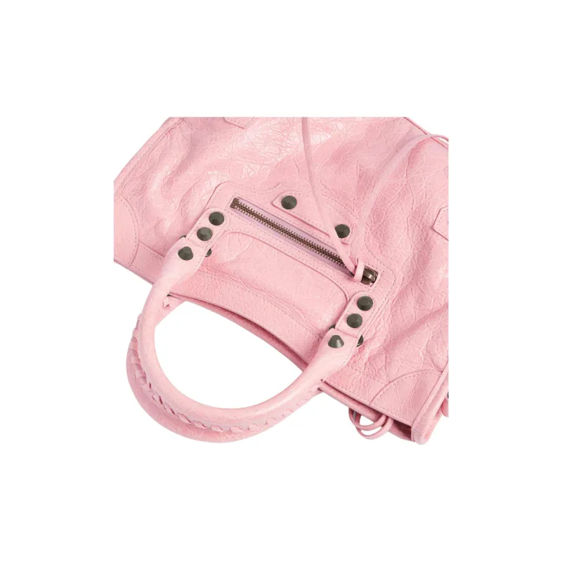 Balenciaga Le City Lambskin Tote Bag Shopping Bag Shoulder Bag Handbag Small Size Women's Pink-4