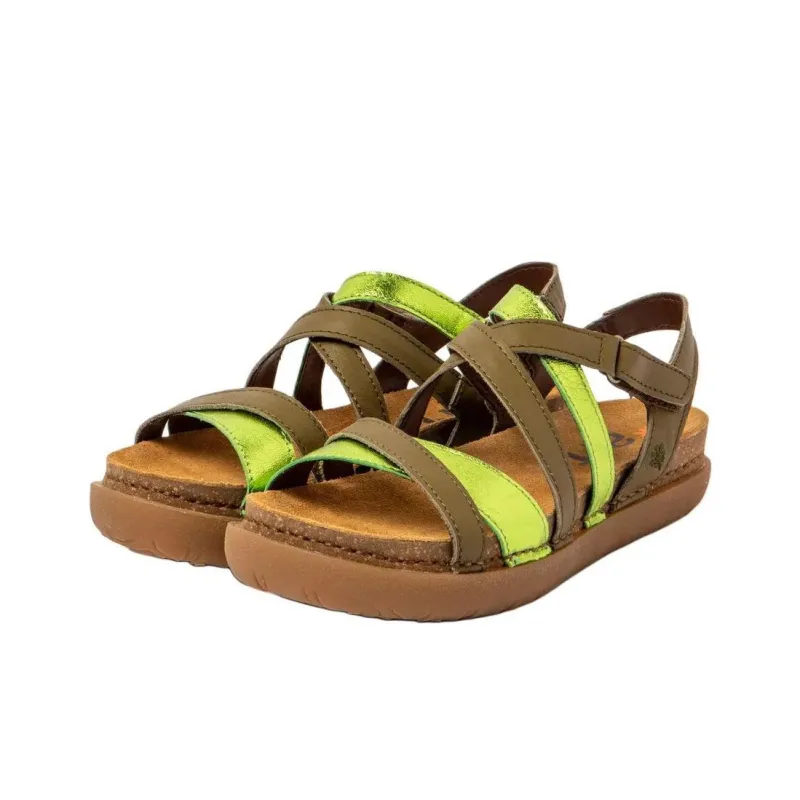 Art RHODES Strap Sandals Women's Dark Green-1