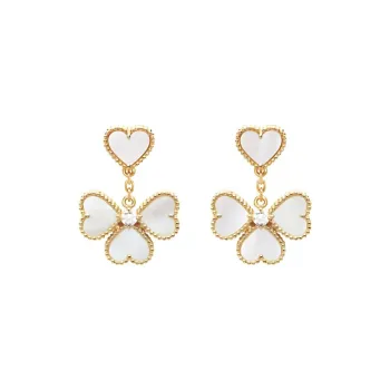 Van Cleef & Arpels Mother Of Pearl Earrings Women's Gold