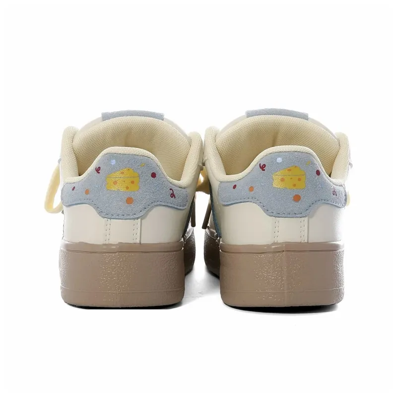 ABCIO Coverage Slip Resistant Water Resistant Low Top Skateboard Shoes Women's Cream Cake Box-5