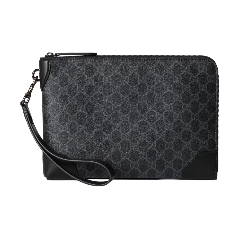 GUCCI GG Emblem Coated Material Clutch Small Size Men's Black-0