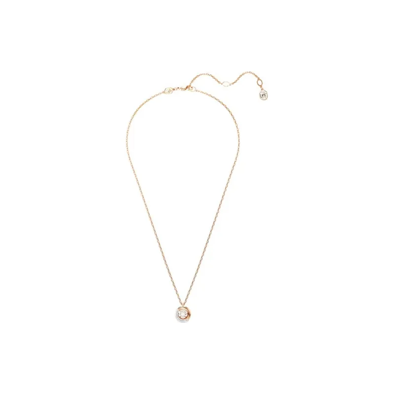 Swarovski Synthetic Cubic Zirconia Faux Crystal Necklaces Women's Rose Gold-2