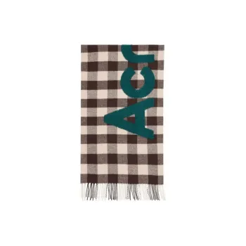 Acne Studios Logo patch Checked Wool Scarf