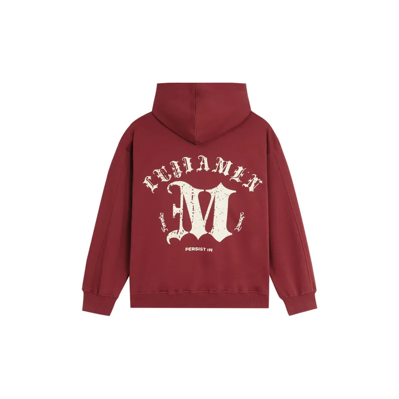 LUJIAMEN Sweatshirt Unisex Dark Red-4