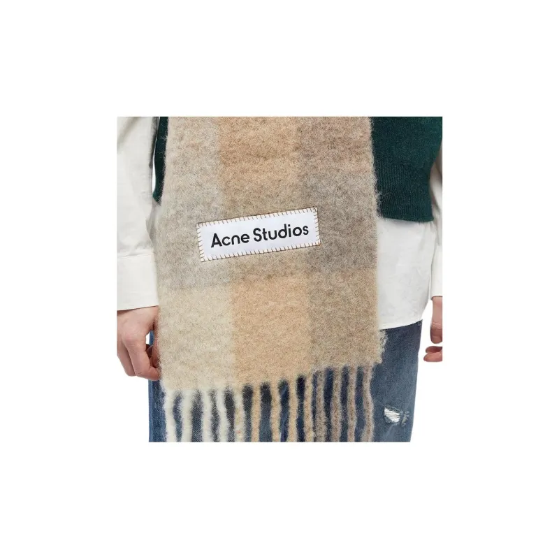 Acne Studios Knit Scarves Men's Khaki-3