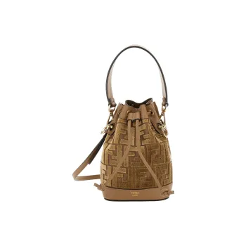 FENDI Polyester Bucket Bags Shoulder Bag Crossbody Bag Handbag Women's Brown