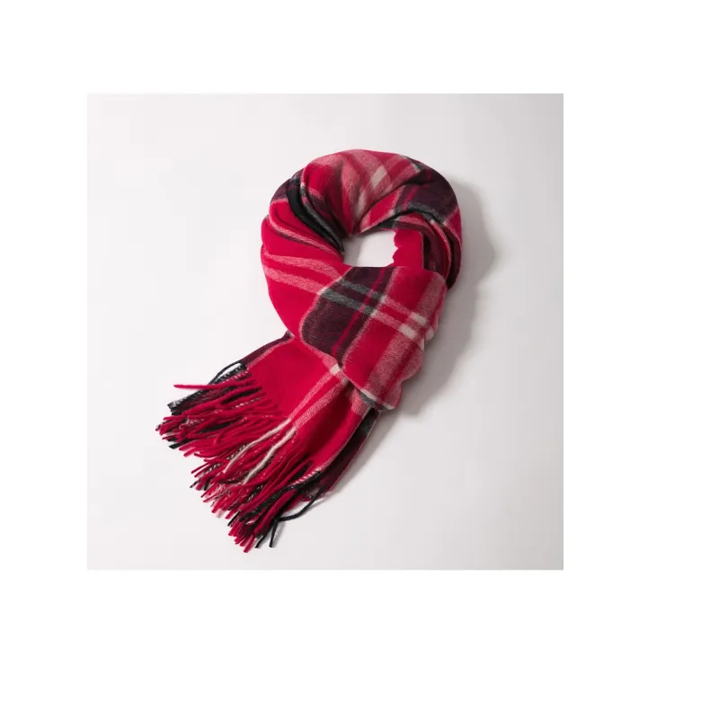 Red Bean 100% Wool Knit Scarves Women's-6