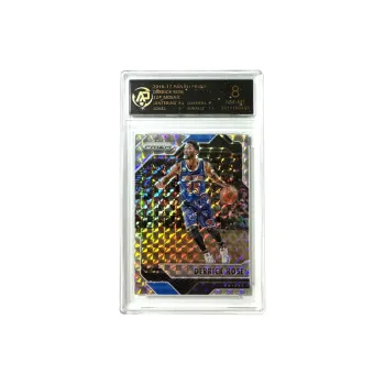 PANINI Derrick Rose Knicks PRIZM Silver Metallic Refringer Basketball Card 8 Points Graded Cards 1 Piece
