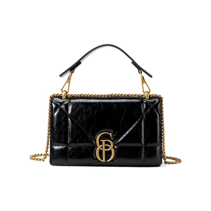 PIERRE CARDIN Cow Leather Crossbody Handbag Women's Black/Ecru-1