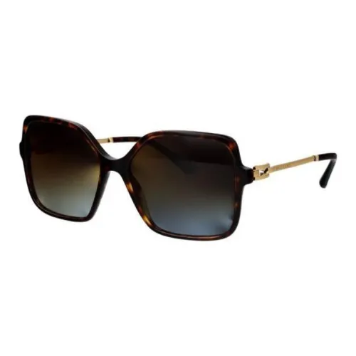 BVLGARI Acetate Irregular Shape Sunglasses Women's Black