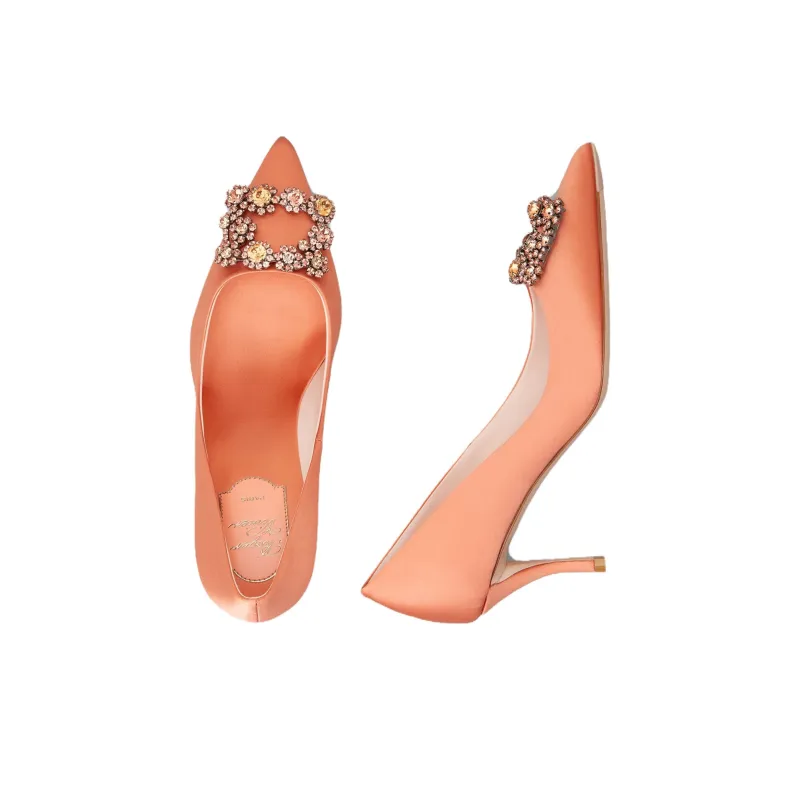 Roger Vivier Efflorescence Embellished Pointed Toe Pumps-5