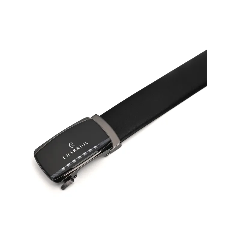 CHARRIOL High Quality Cow Leather Leather Belts Men's Black 3.5cm-4