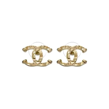 CHANEL Metal Earrings Women's Gold