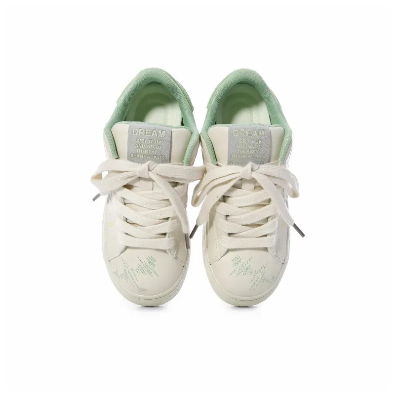 ABCIO Slip Resistant Water Resistant Balance Height Increasing Low Top Skateboard Shoes Women's Green Grape Fruit Box-4
