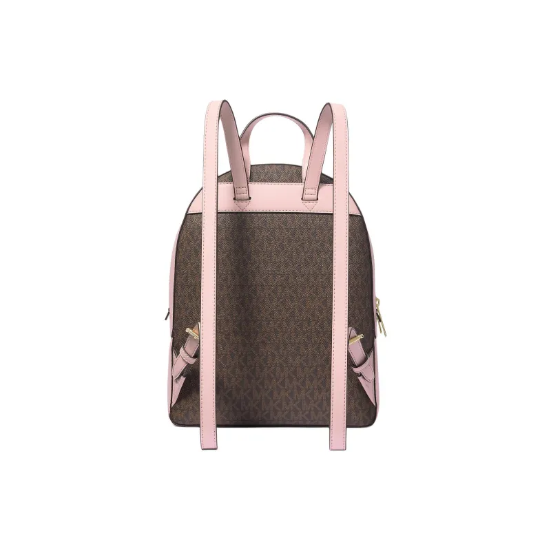 MICHAEL KORS Jaycee Canvas With Canvas Backpack Medium Size Women's Pink/Brown-1