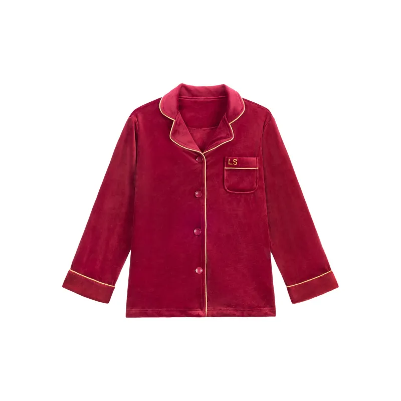 Shanghai Story Pajama Set Unisex 2 Piece Set Burgundy-8
