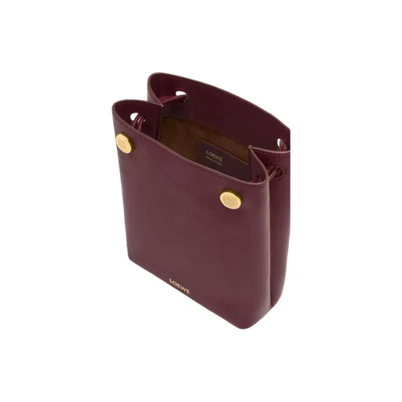 LOEWE Smooth Calf Leather Crossbody Bag Shoulder Bag Women's Dark Burgundy-5