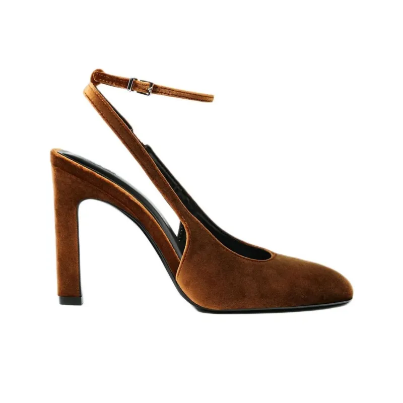 ZARA Slim Heel High Heels 11cm Women's Brown-1