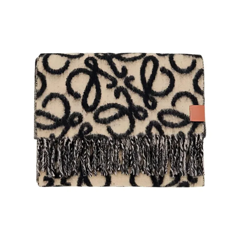 LOEWE Knit Scarves Women's Brown-3