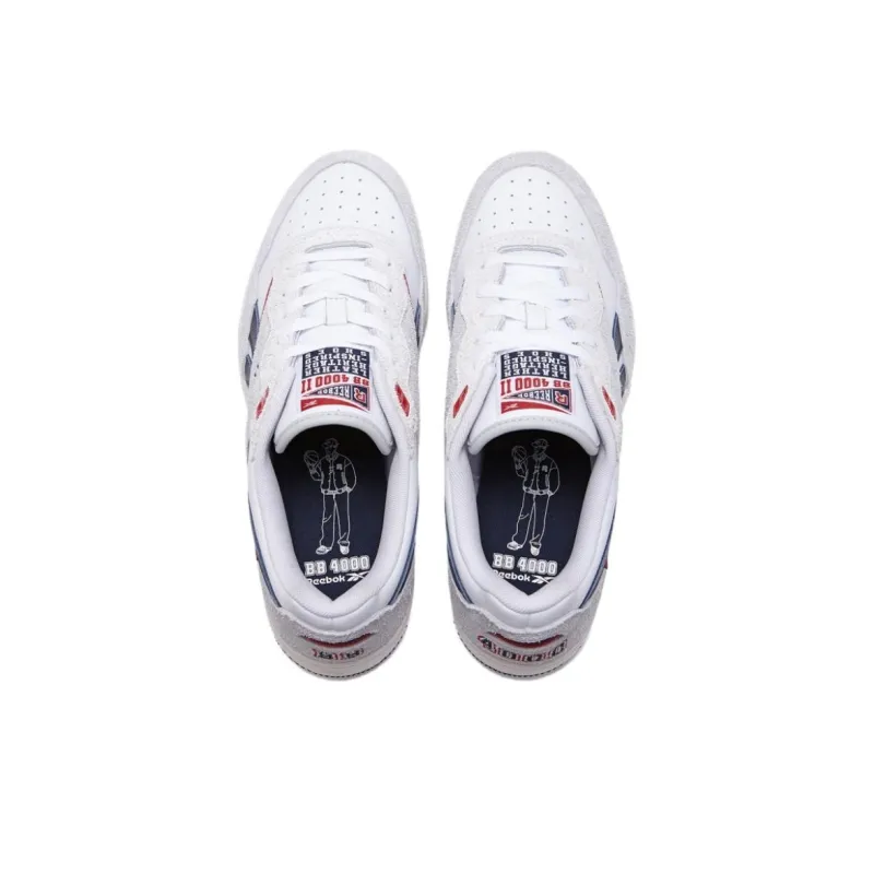 Reebok BB 4000 Anti Slip Wear Resistant Low Top Skateboard Shoes Unisex Gray-4