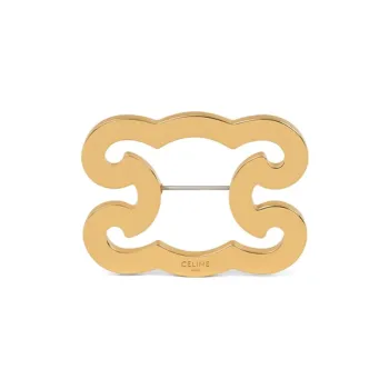 CELINE Triomphe Frame Brooch In Brass With Gold Finish And Steel