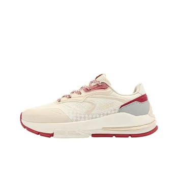 QIAODAN Lightweight Height Increasing Rebound Low Top Casual Shoes Women's White Red