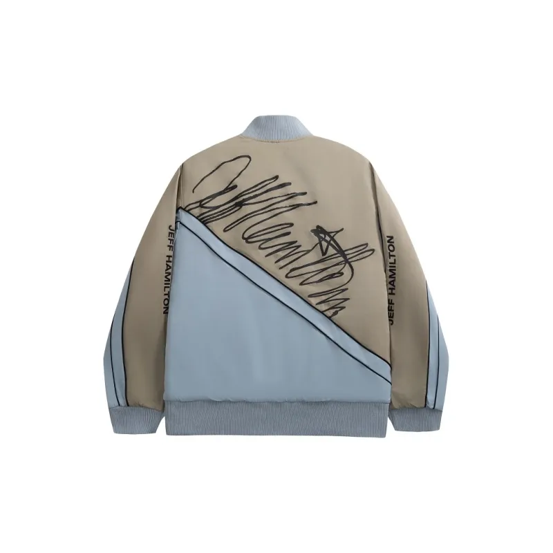 JEFF HAMILTON Baseball Jacket Unisex Khaki-1