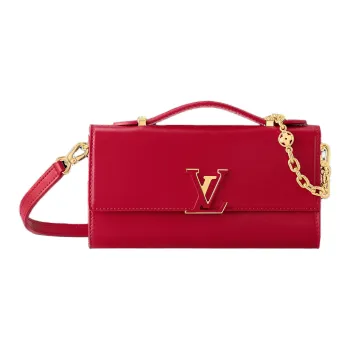 LOUIS VUITTON Capucines Calfskin Wallet Women's Lipsticks Red