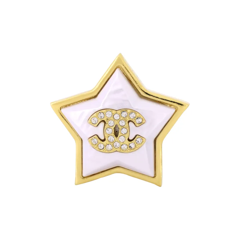 CHANEL Metal Clip On Earrings Women's Gold/White-1