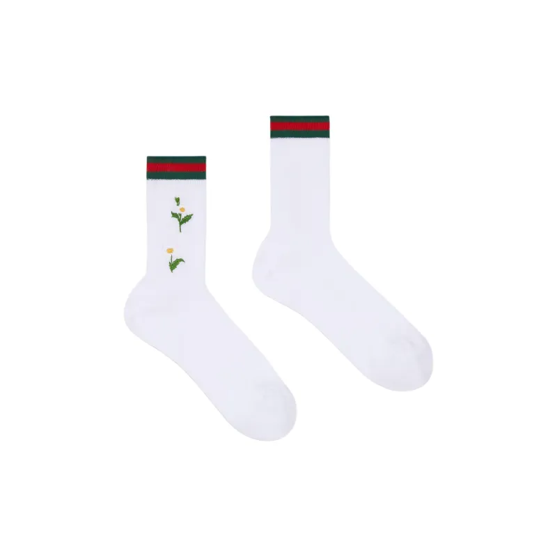 GUCCI SS25 Mid Calf Socks Women's 1 Pack White-1