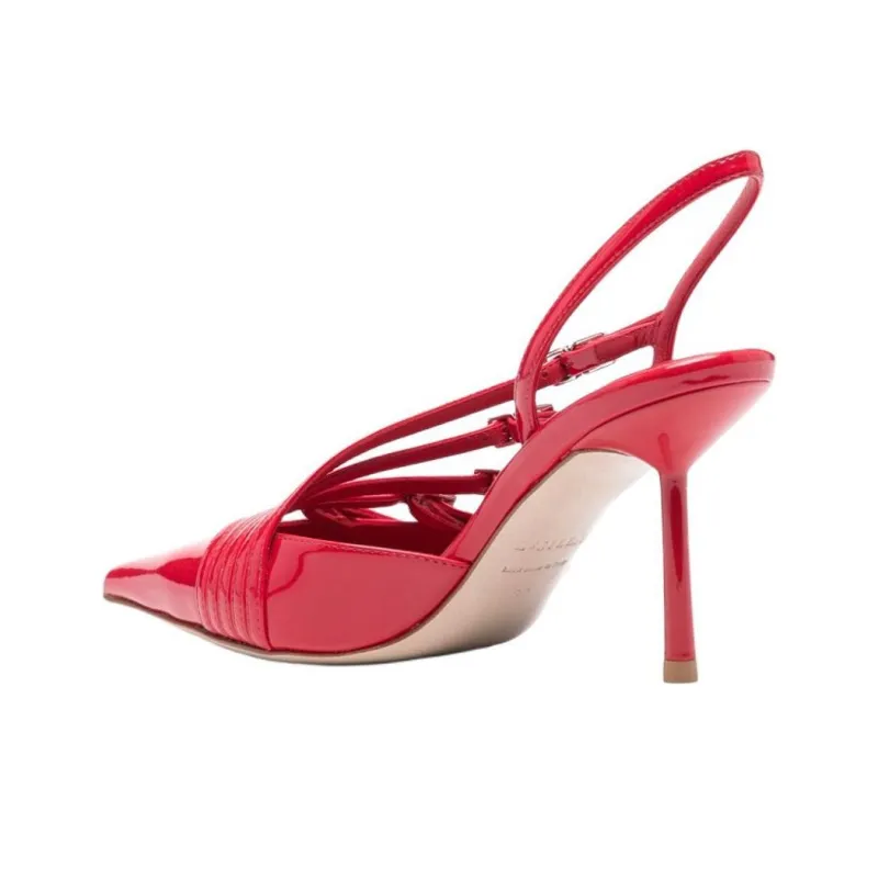 Le Silla 80mm Scarlet Slingback Pumps-3