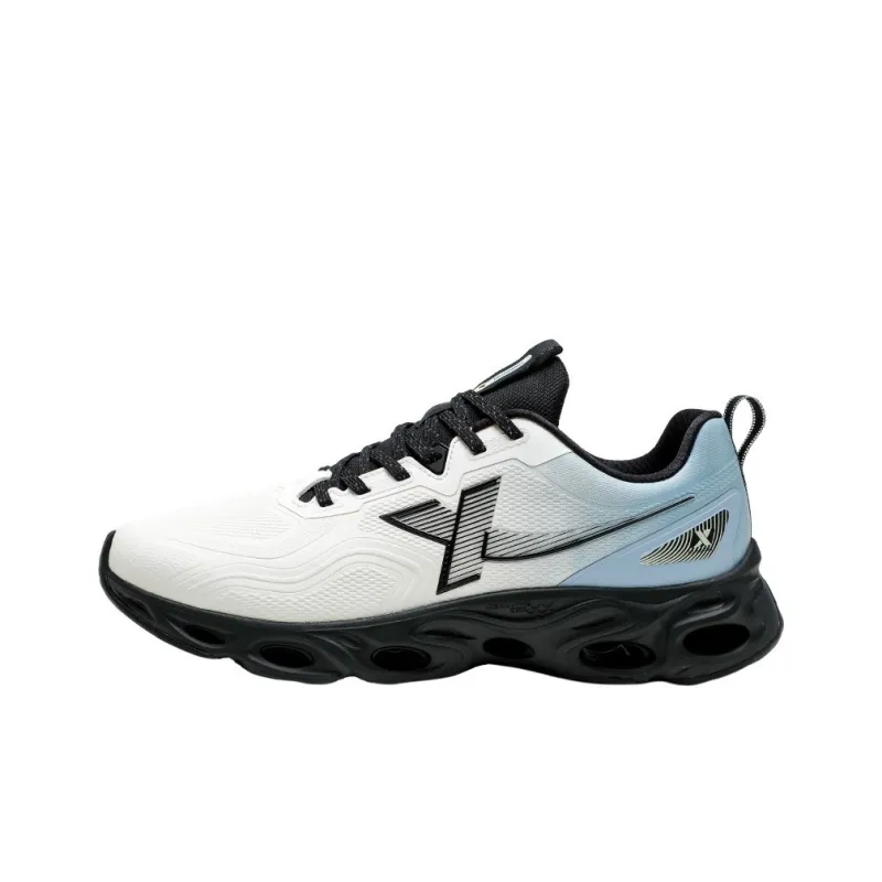 XTEP Cushioned Wear-Resistant Water-Resistant Low-Top Casual Running Shoes Men's White Blue-0